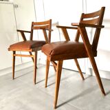 Pair of bridge armchairs 60s