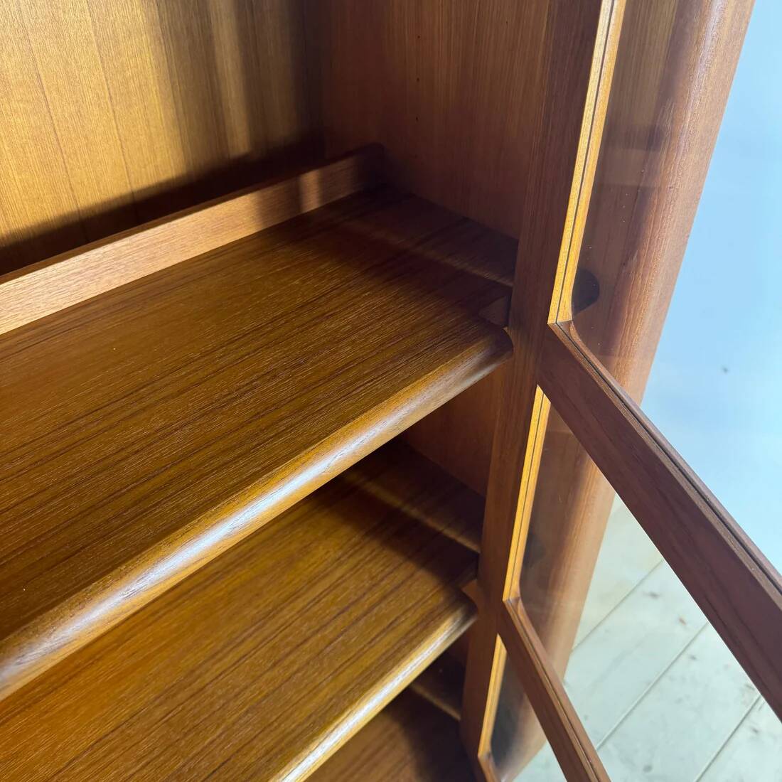 Teak bookcase with glass doors, Denmark 1960