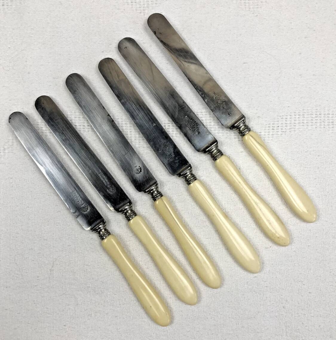6 antique dessert cheese knives from the 19th century
