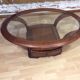 Table basse en merisier et verre