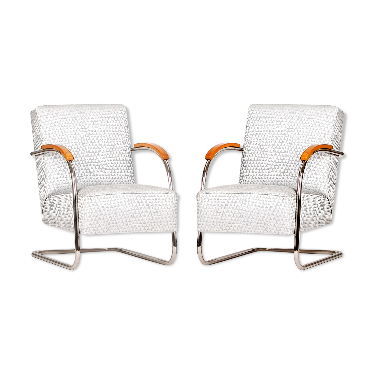 Tubular Steel Armchairs from Mücke-Melder 1930s, Set of Two