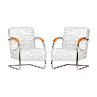 Tubular Steel Armchairs from Mücke-Melder 1930s, Set of Two