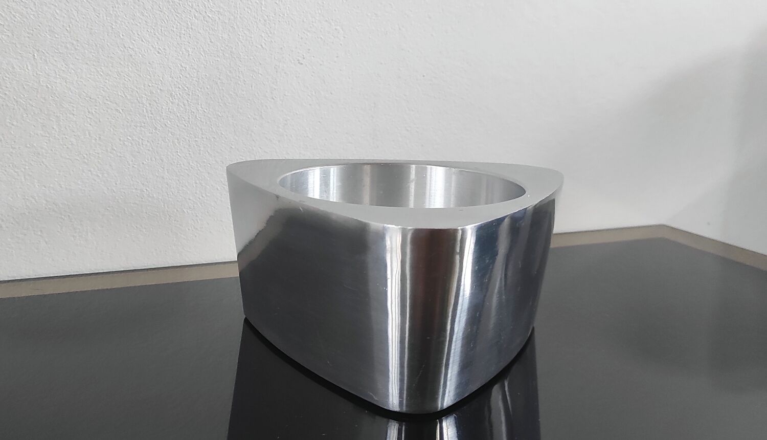 Large Candle Holder / Vintage Photophore IKEA Brushed Aluminium 90s