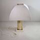Table lamp in brass and lacquered metal with a fabric shade by Romeo Rega, 1960s.