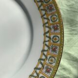 6 plates in limoges porcelain pattern old floral frieze