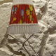 Table lamp, metal base, plastic pleated dayshade and fabrics, design and vintage 1950/60