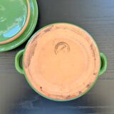 Green ceramic soup tureen
