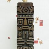 Lampe tiki totem sculptée à la main