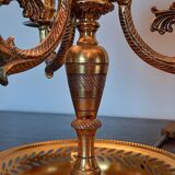 3 Empire-style fire lamp. In gilded bronze, metallic lampshade. Perfect condition.