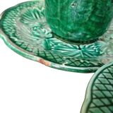 Tasses et soucoupes à café vintage en céramique de Gien, lot de 10