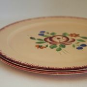 Lot of 2 dessert plates Aurore des Faïenceries Longchamp