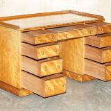 Victorian pedestal desk by Morris & Co circa 1880 in satinwood.