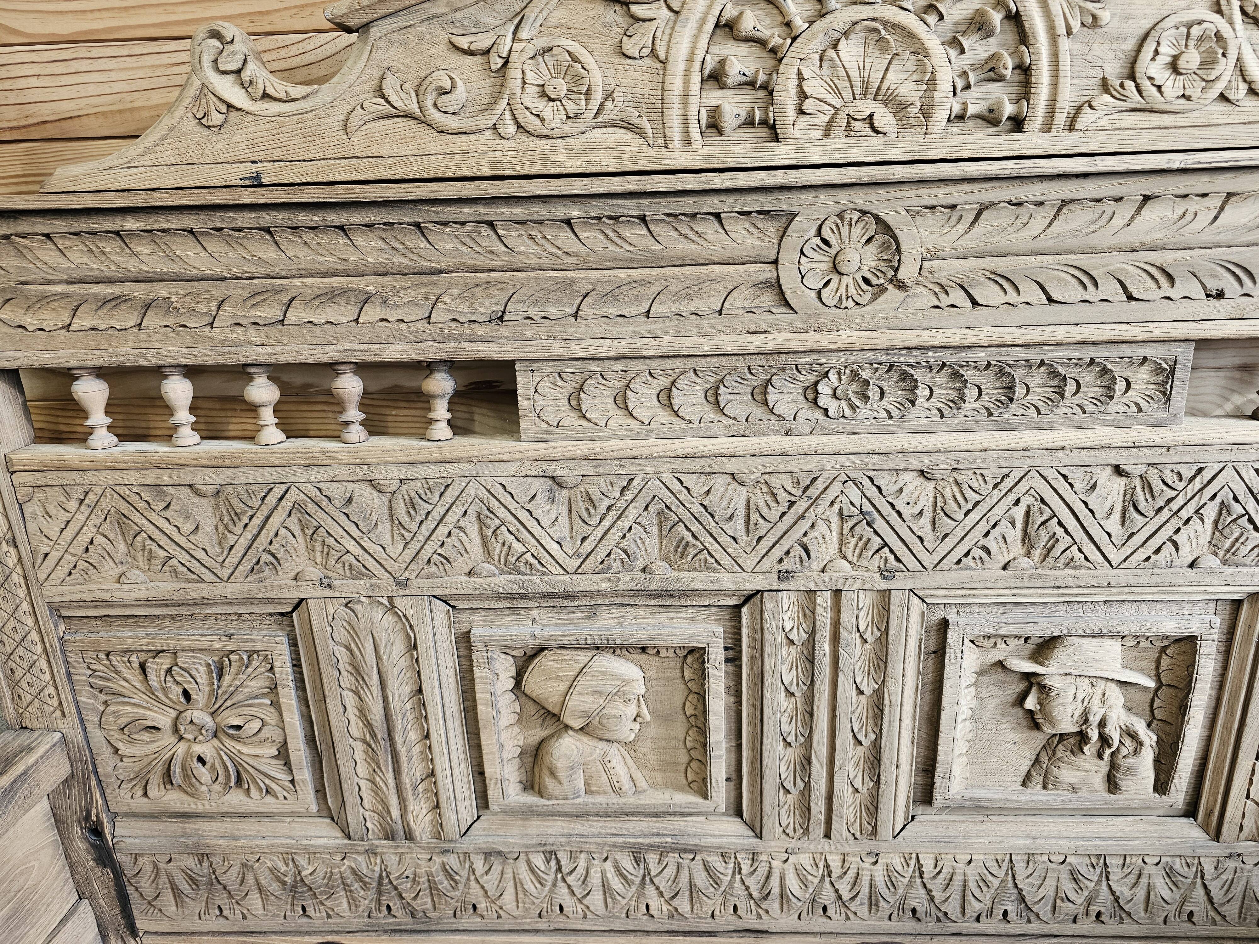 Antique Breton chest bench