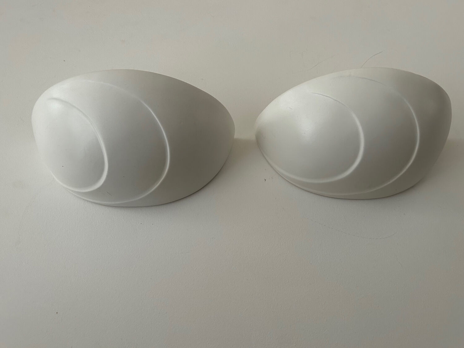 Pair of vintage plaster wall lamp, off-white, France 1970