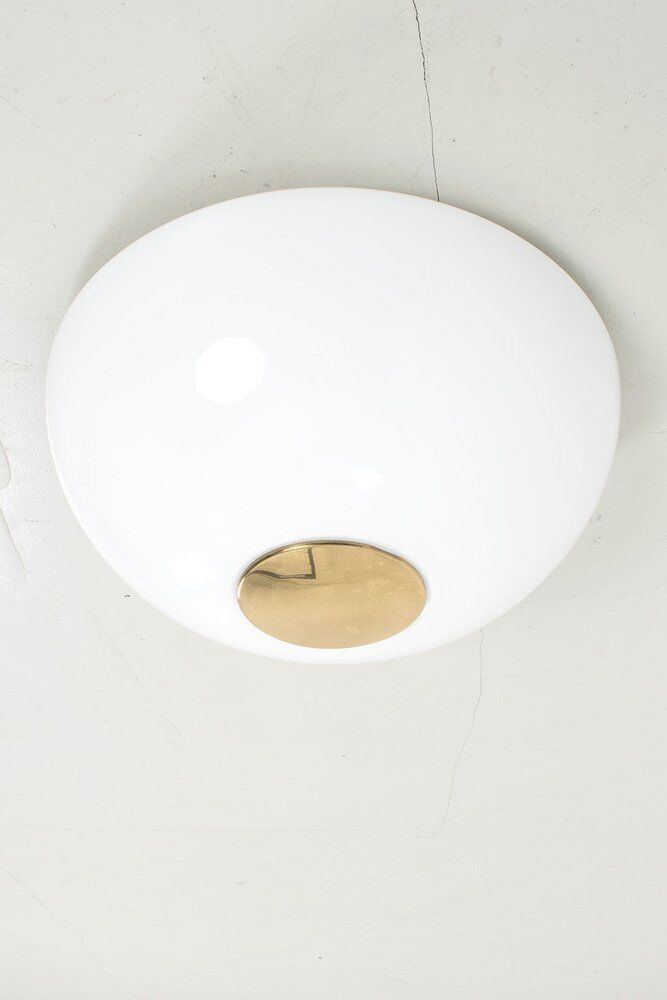 Ceiling Lamp with Brass and Glass