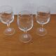 Set of 5 old port glasses with engraved crystal stems