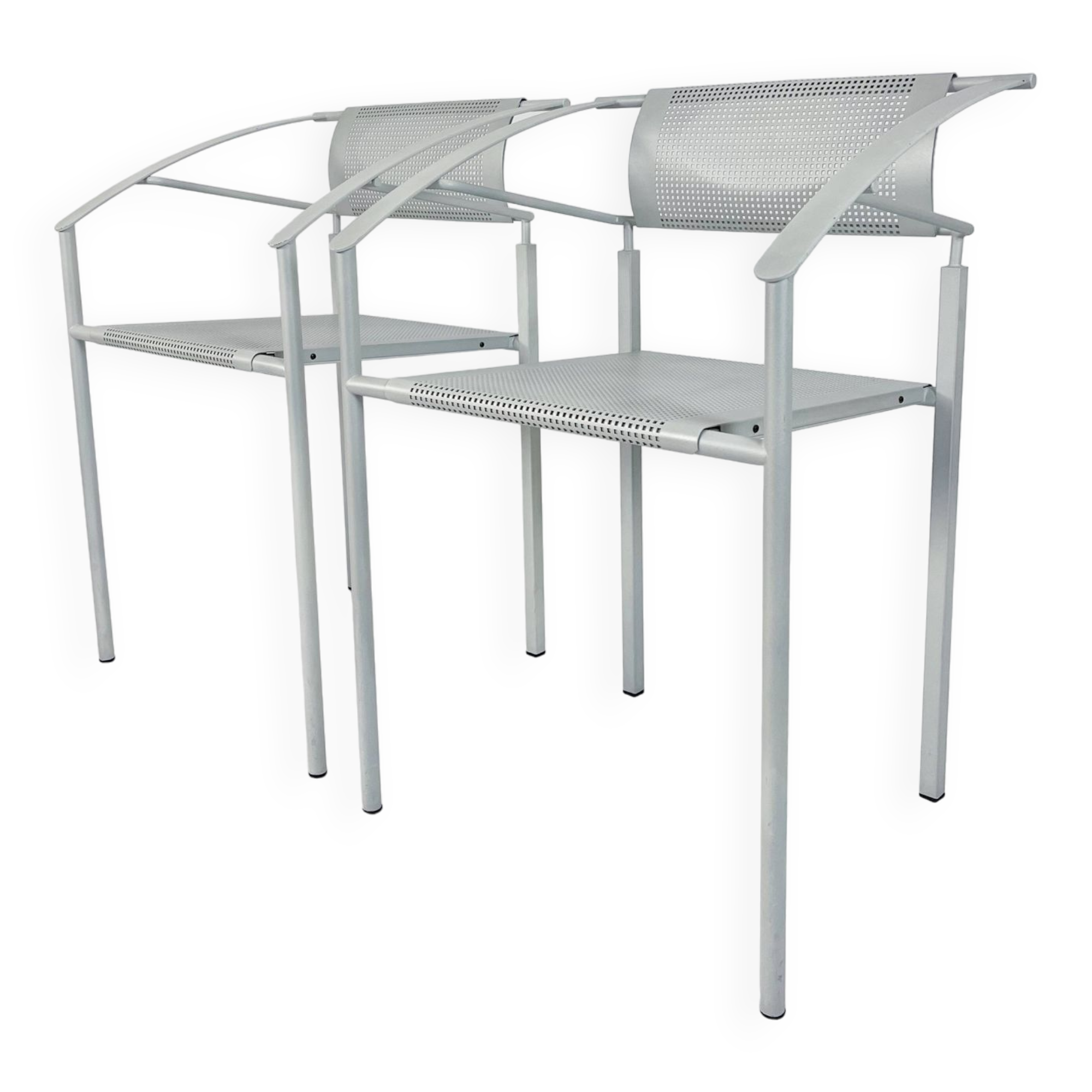 Fauteuils vintage en métal 'Carrè VI' par Fly Line Italie années 1990