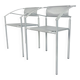 Vintage ‘Carrè VI’ metal arm chairs by Fly Line Italy 1990s