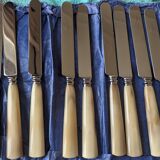 Set of 12 silver and ivory knives