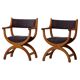 Henning Kjærnulf, pair of oak armchairs, model "Kurul", Danish modern style, 1960s.
