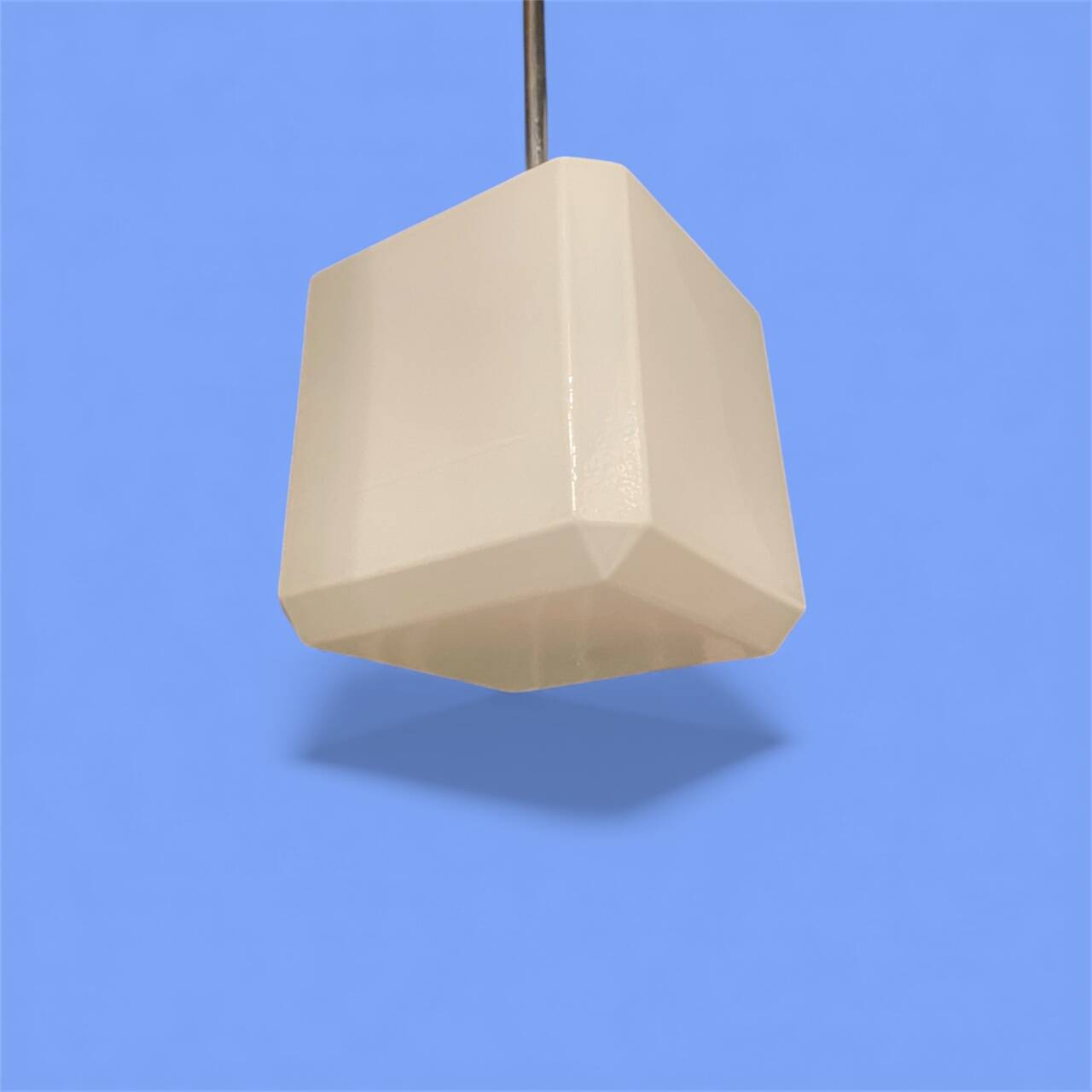 Suspension cube in white opaline Art Deco 1930