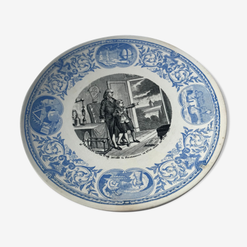 Talking plate - the inventors - n11 Franklin - Sarreguemines