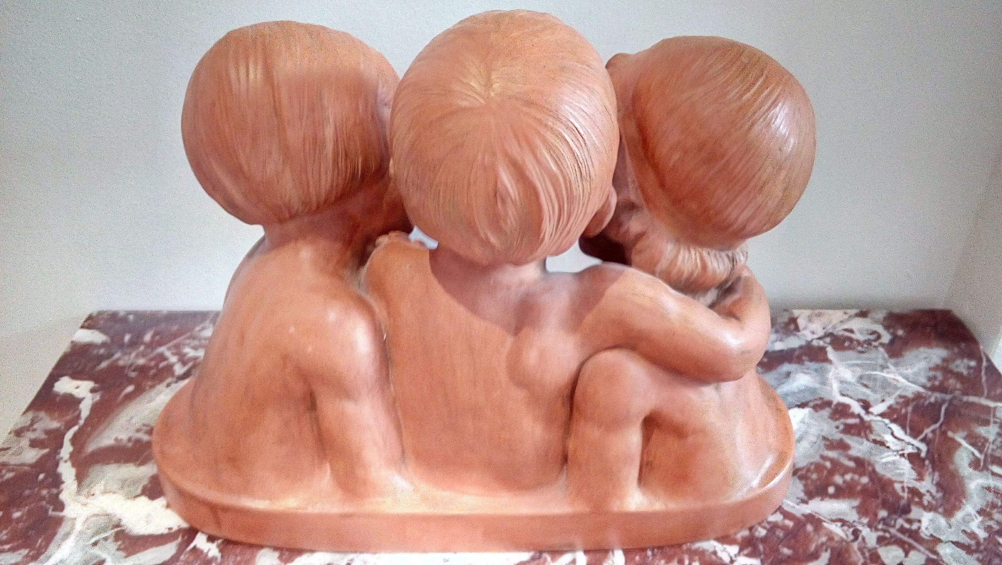 Bust trio of children terracotta of Sorgel
