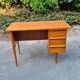 Bureau en bois pieds compas années 60