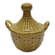 Bottle Mini Dame Jeanne Braided Ceramic Barbotine Majolica Vintage