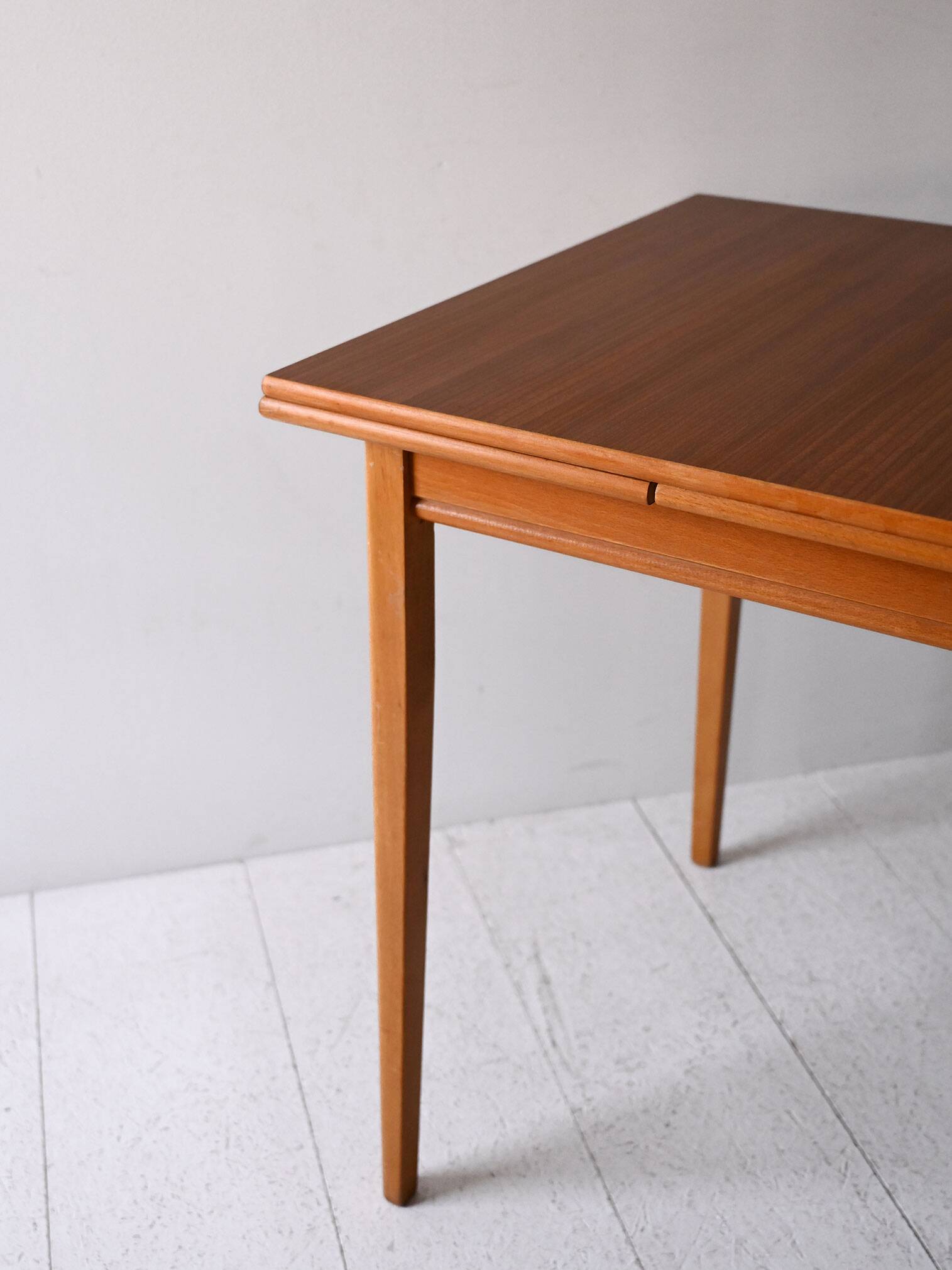 Vintage Scandinavian Teak and Oak Dining Table