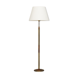 Brass and teak mid-century floor lamp