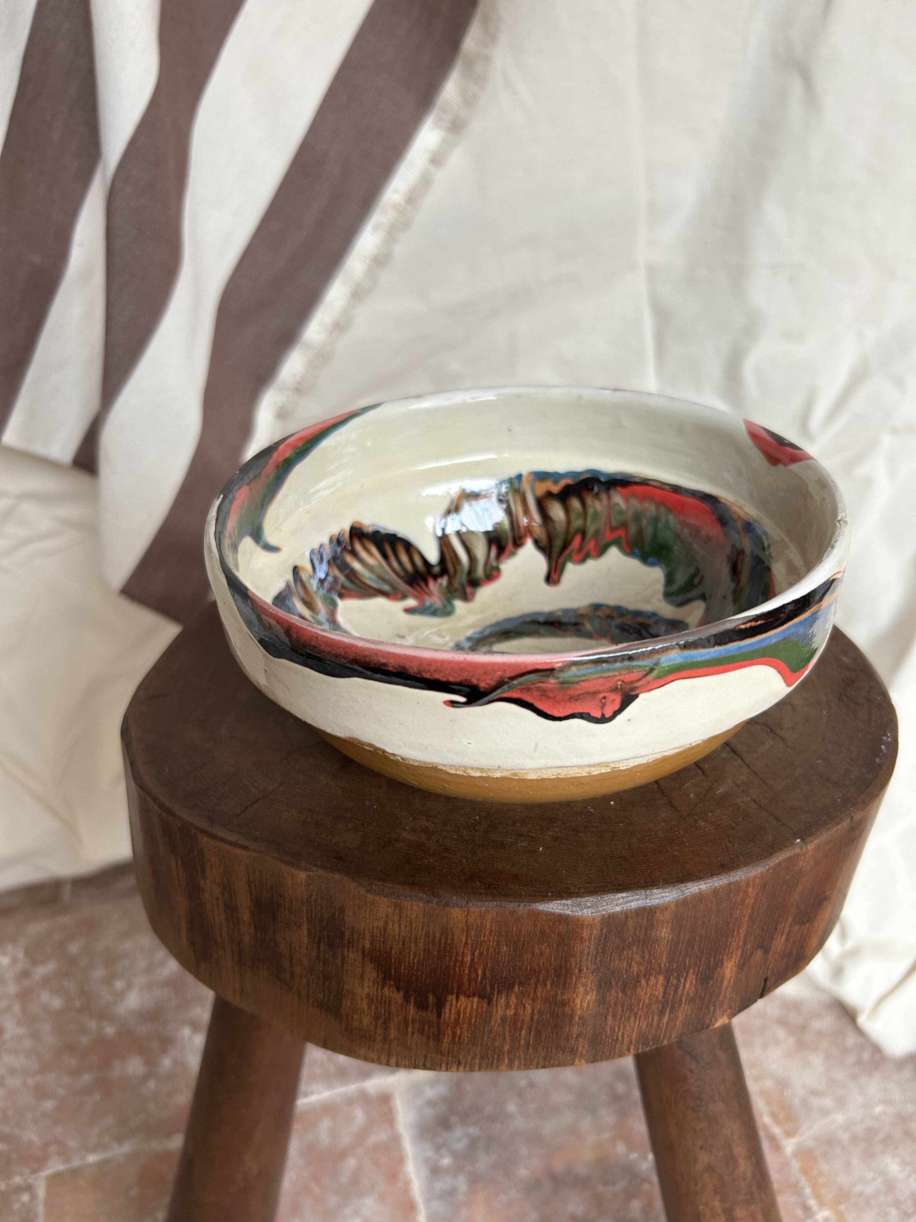 Painted terracotta bowl