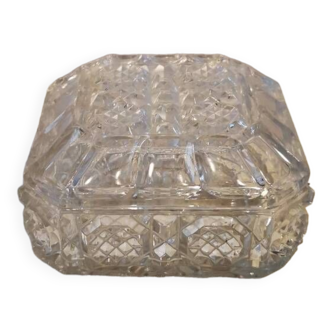 Vintage glass and crystal jewelry box