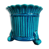 Cache pot en céramique turquoise