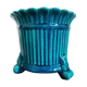 Turquoise ceramic pot cover