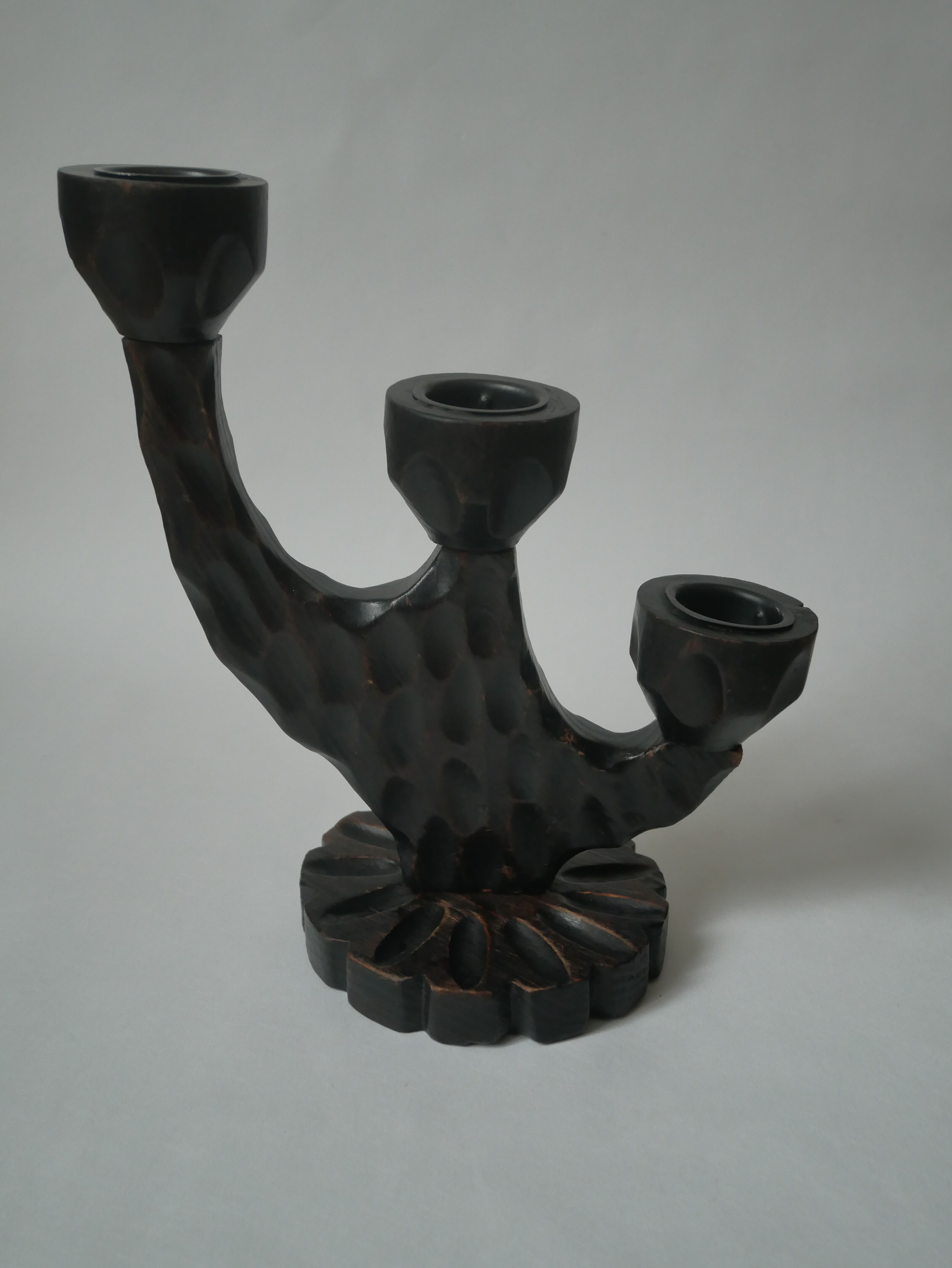 Vintage wooden candle holder