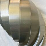 Pair of Mathieu brushed aluminum wall lights 70'S