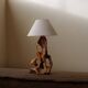 Sculptural lamp in solid olive wood – around 1970