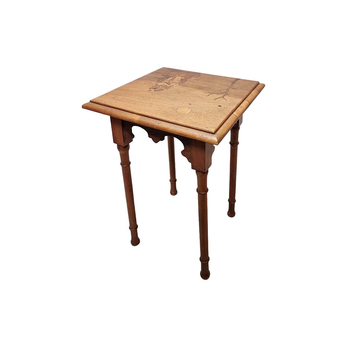 Antique French Side Table With Inlaid Top, from around 1900