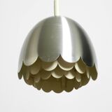 Small 1960s Space Age pendant lamp by Doria made of aluminum and metal