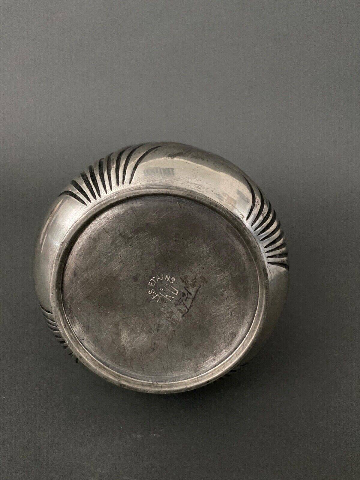 René Delavan Art Deco pewter vase hammered brassware