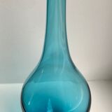 Soliflore / Italian decanter turquoise blue 70s