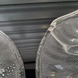 Pair of lamp legs in transparent Murano glass, Alberto Dona, 70s