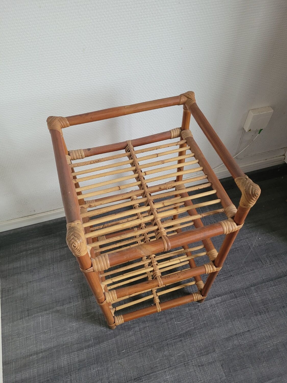 Vintage rattan shelf