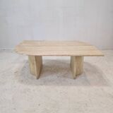 Italian Coffee Table in Travertine, 1980s