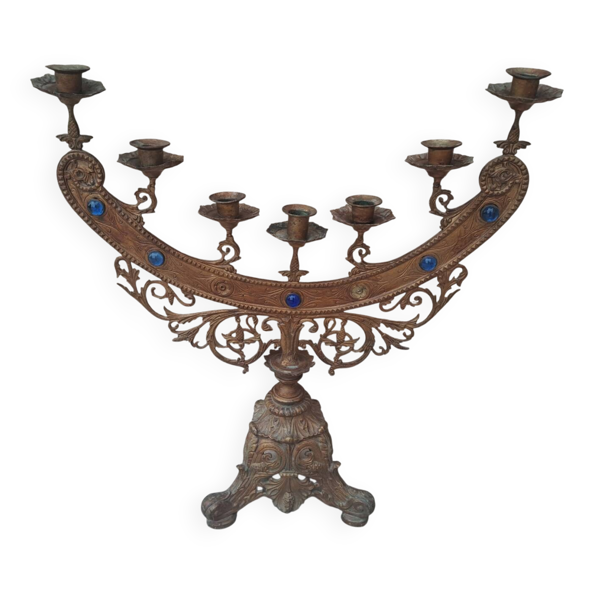 Large bronze candelabrum from the 19th century.
