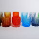 Set colored glass 'textured bark' by Geoffrey Baxter 60's