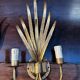 Pair of gold metal foliage spray sconces in the Bagues style - Vintage 70's