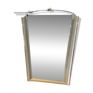 Vintage 1950s wall mirror with lighting
