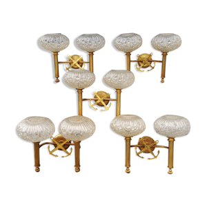 Set de 5 appliques verre